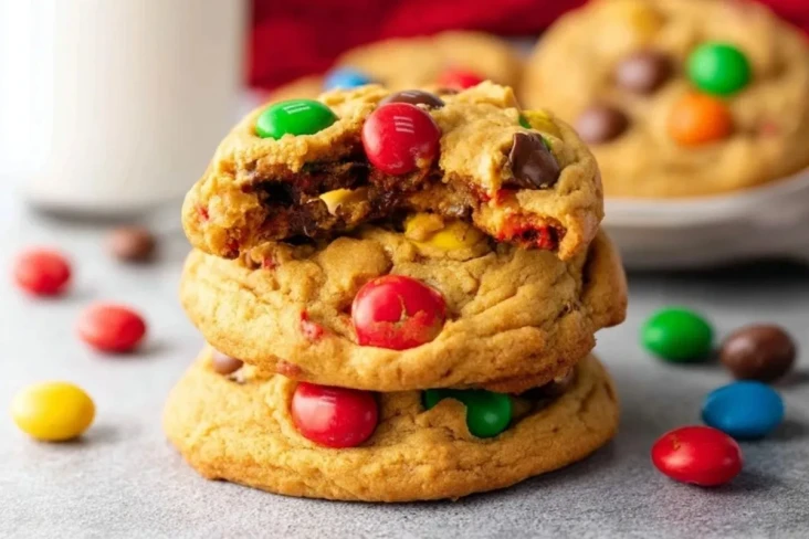 Weihnachts-M&M-Erdnussbutterkekse